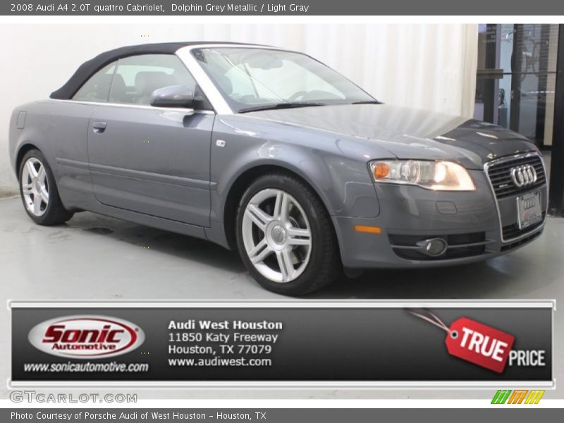Dolphin Grey Metallic / Light Gray 2008 Audi A4 2.0T quattro Cabriolet