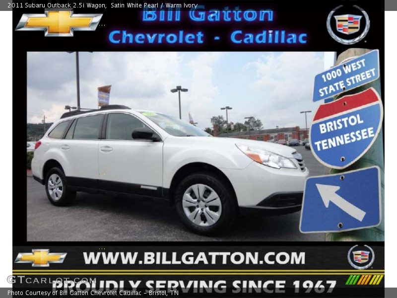 Satin White Pearl / Warm Ivory 2011 Subaru Outback 2.5i Wagon