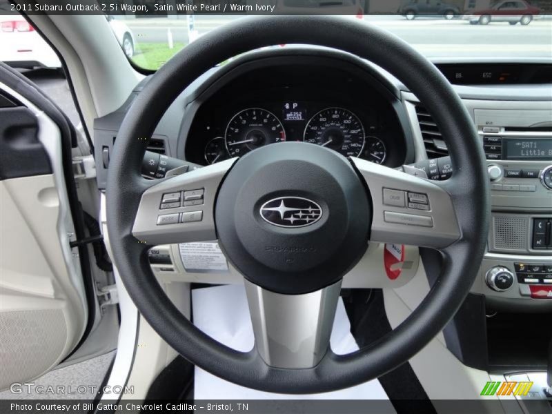 Satin White Pearl / Warm Ivory 2011 Subaru Outback 2.5i Wagon