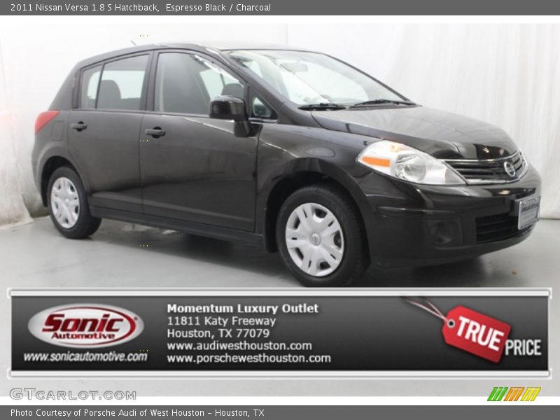Espresso Black / Charcoal 2011 Nissan Versa 1.8 S Hatchback
