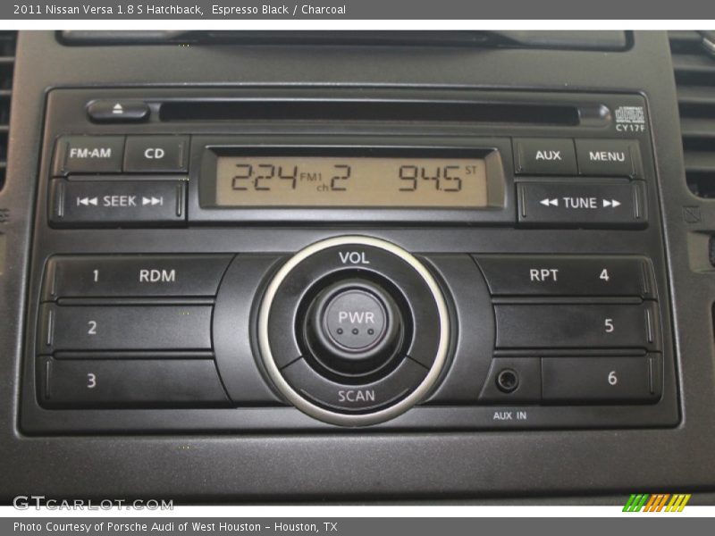 Espresso Black / Charcoal 2011 Nissan Versa 1.8 S Hatchback