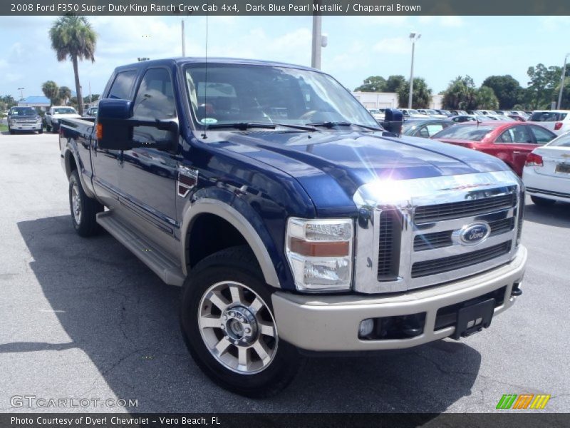 Dark Blue Pearl Metallic / Chaparral Brown 2008 Ford F350 Super Duty King Ranch Crew Cab 4x4
