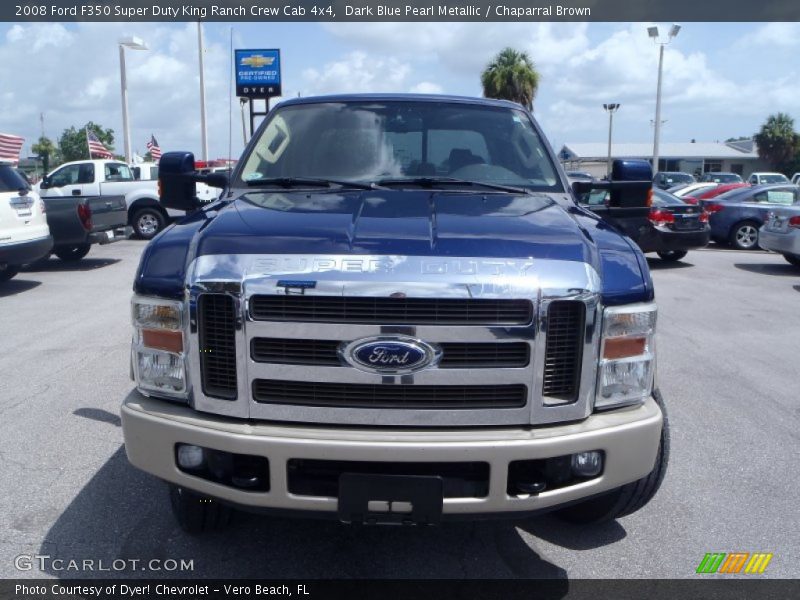 Dark Blue Pearl Metallic / Chaparral Brown 2008 Ford F350 Super Duty King Ranch Crew Cab 4x4