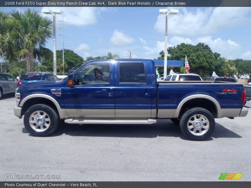 Dark Blue Pearl Metallic / Chaparral Brown 2008 Ford F350 Super Duty King Ranch Crew Cab 4x4