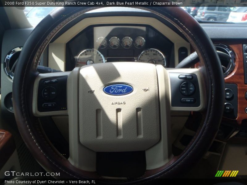 Dark Blue Pearl Metallic / Chaparral Brown 2008 Ford F350 Super Duty King Ranch Crew Cab 4x4