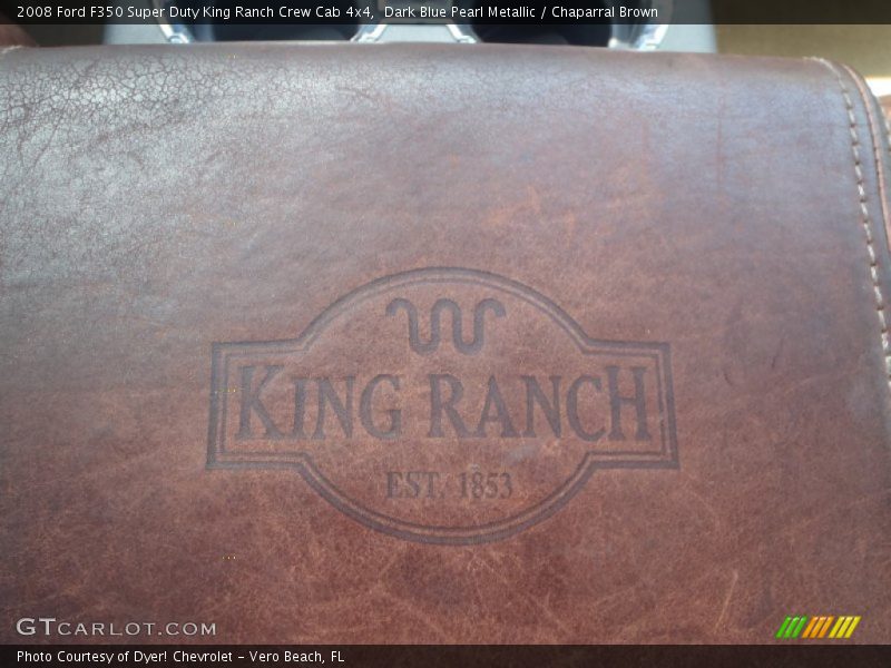 Dark Blue Pearl Metallic / Chaparral Brown 2008 Ford F350 Super Duty King Ranch Crew Cab 4x4