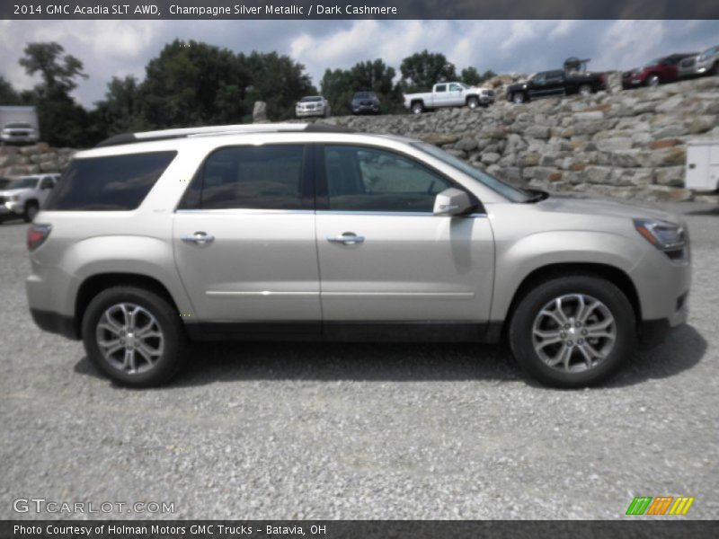 Champagne Silver Metallic / Dark Cashmere 2014 GMC Acadia SLT AWD