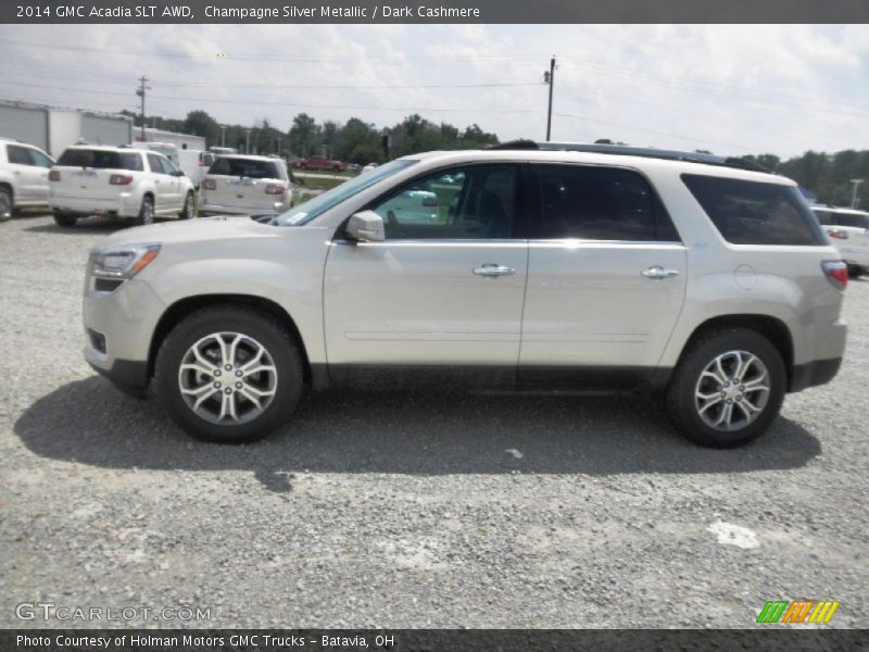 Champagne Silver Metallic / Dark Cashmere 2014 GMC Acadia SLT AWD