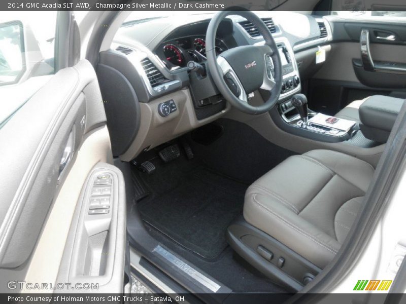 Champagne Silver Metallic / Dark Cashmere 2014 GMC Acadia SLT AWD