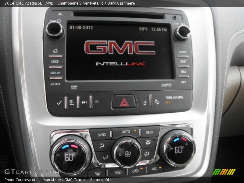 Champagne Silver Metallic / Dark Cashmere 2014 GMC Acadia SLT AWD