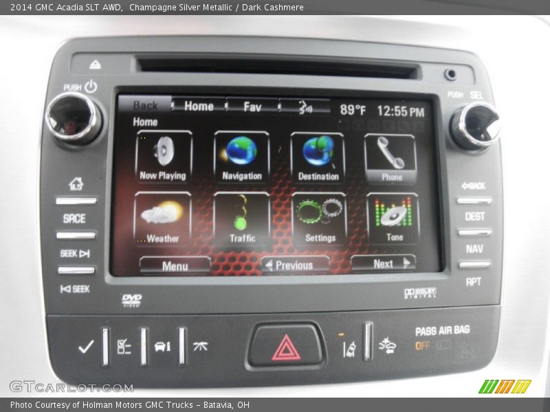 Champagne Silver Metallic / Dark Cashmere 2014 GMC Acadia SLT AWD