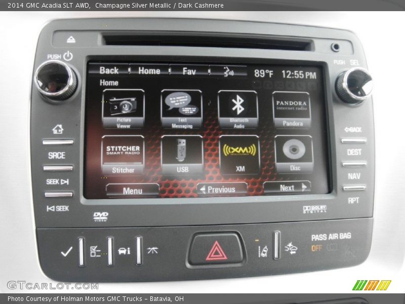 Champagne Silver Metallic / Dark Cashmere 2014 GMC Acadia SLT AWD