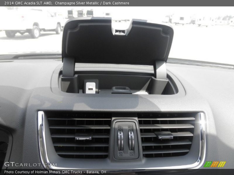 Champagne Silver Metallic / Dark Cashmere 2014 GMC Acadia SLT AWD