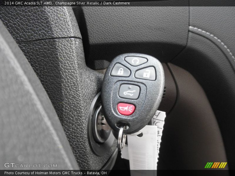 Champagne Silver Metallic / Dark Cashmere 2014 GMC Acadia SLT AWD