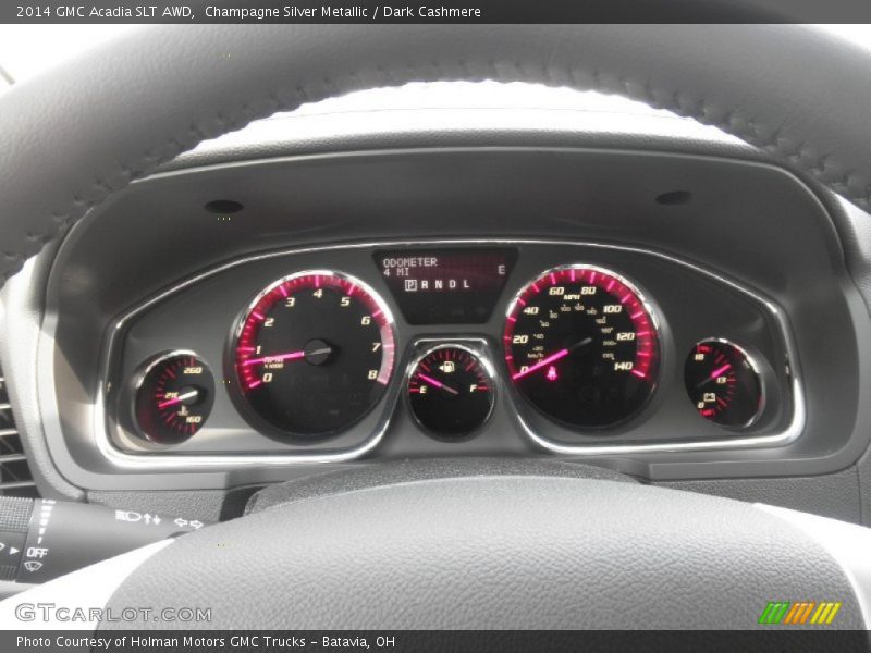 Champagne Silver Metallic / Dark Cashmere 2014 GMC Acadia SLT AWD