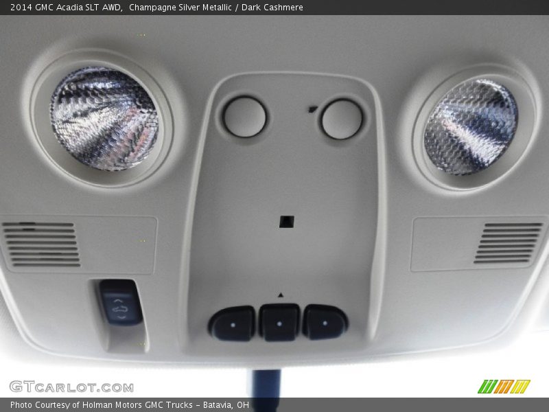 Champagne Silver Metallic / Dark Cashmere 2014 GMC Acadia SLT AWD