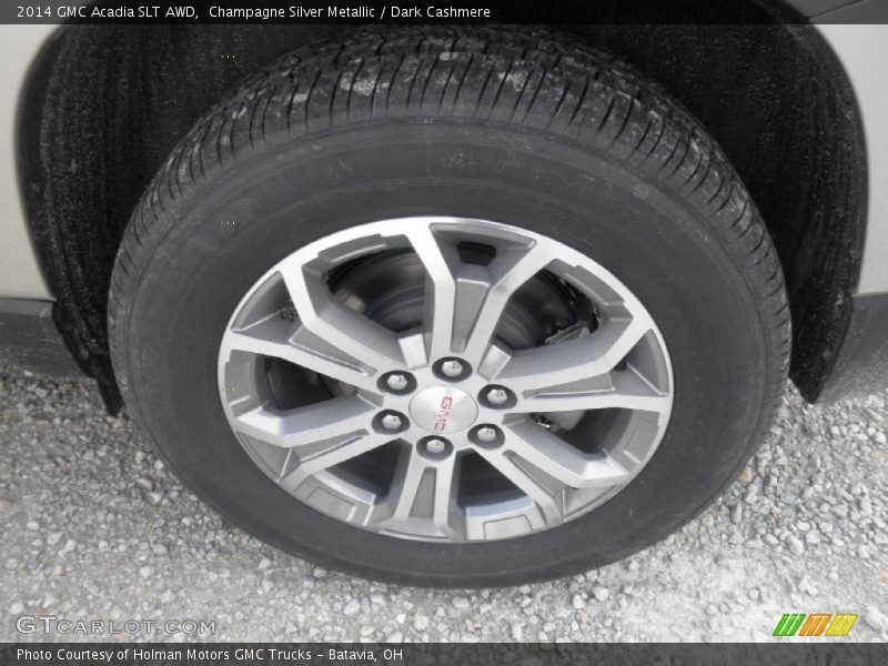 Champagne Silver Metallic / Dark Cashmere 2014 GMC Acadia SLT AWD