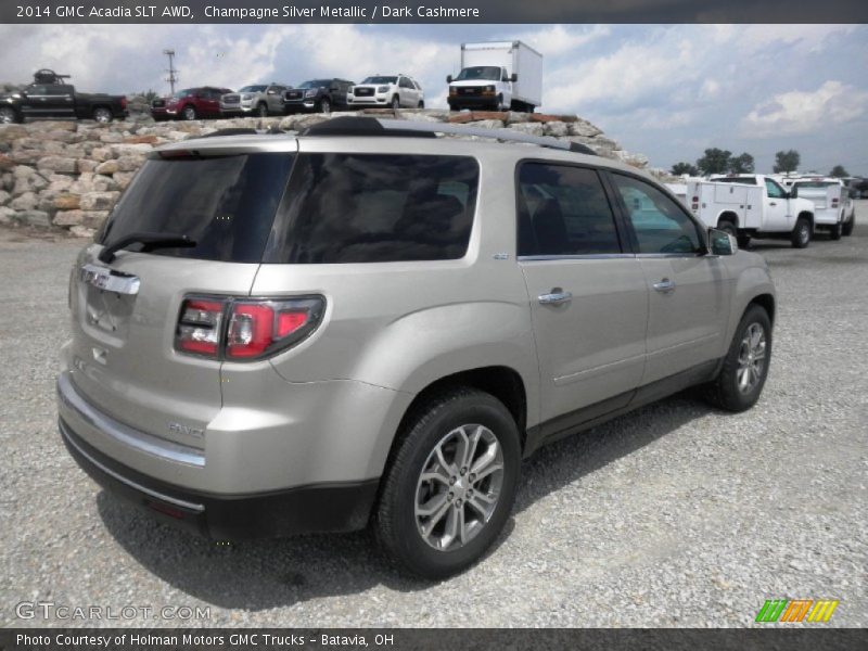 Champagne Silver Metallic / Dark Cashmere 2014 GMC Acadia SLT AWD