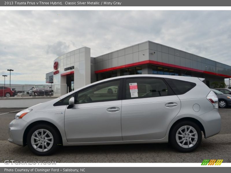 Classic Silver Metallic / Misty Gray 2013 Toyota Prius v Three Hybrid