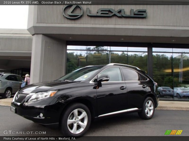 Obsidian Black / Black/Brown Walnut 2010 Lexus RX 350 AWD