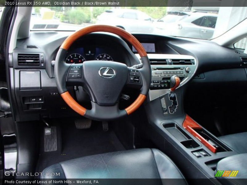 Obsidian Black / Black/Brown Walnut 2010 Lexus RX 350 AWD