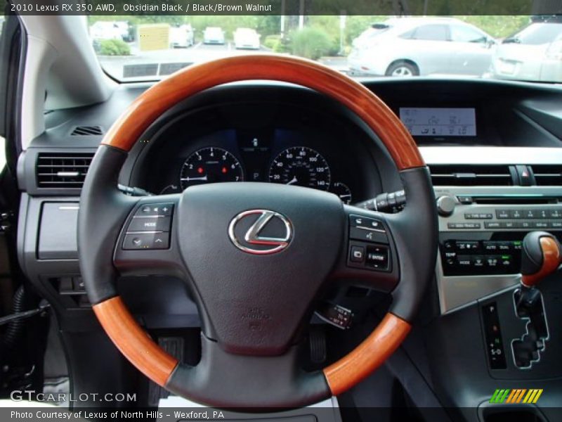 Obsidian Black / Black/Brown Walnut 2010 Lexus RX 350 AWD