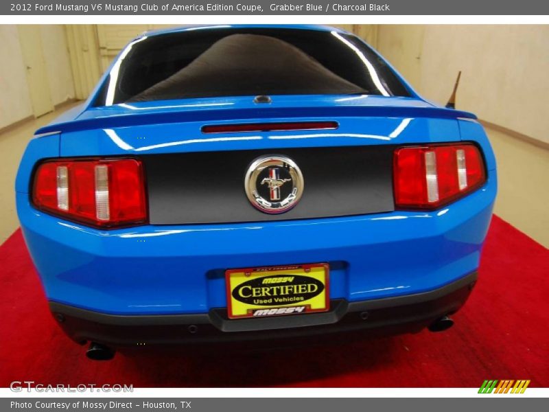 Grabber Blue / Charcoal Black 2012 Ford Mustang V6 Mustang Club of America Edition Coupe