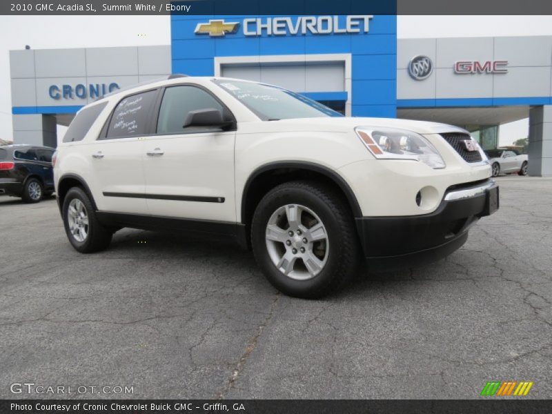 Summit White / Ebony 2010 GMC Acadia SL