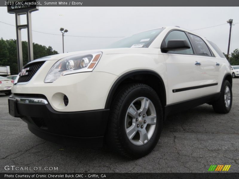 Summit White / Ebony 2010 GMC Acadia SL