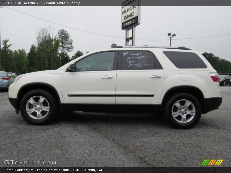 Summit White / Ebony 2010 GMC Acadia SL