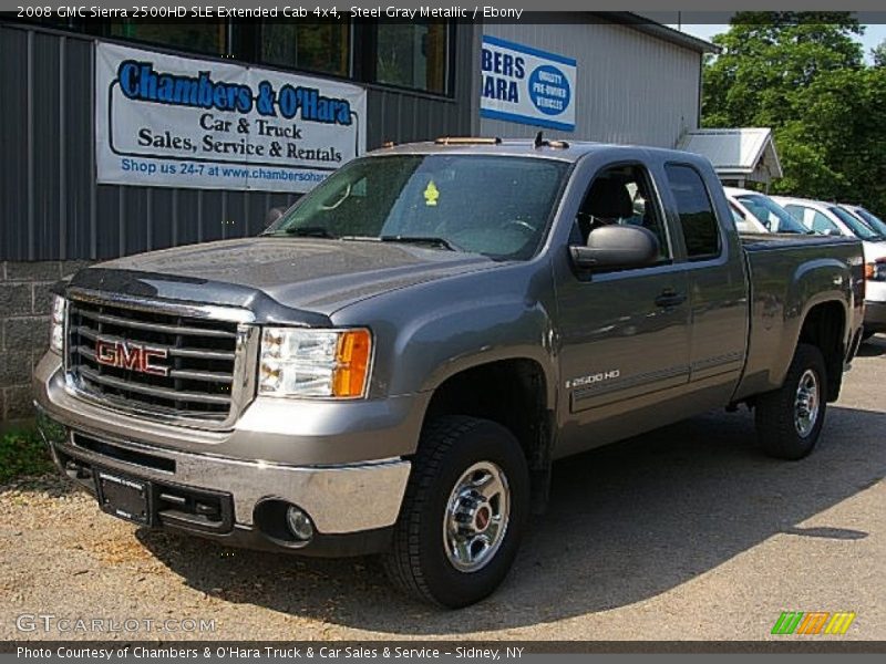 Steel Gray Metallic / Ebony 2008 GMC Sierra 2500HD SLE Extended Cab 4x4