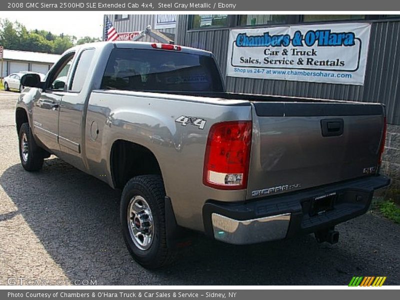 Steel Gray Metallic / Ebony 2008 GMC Sierra 2500HD SLE Extended Cab 4x4