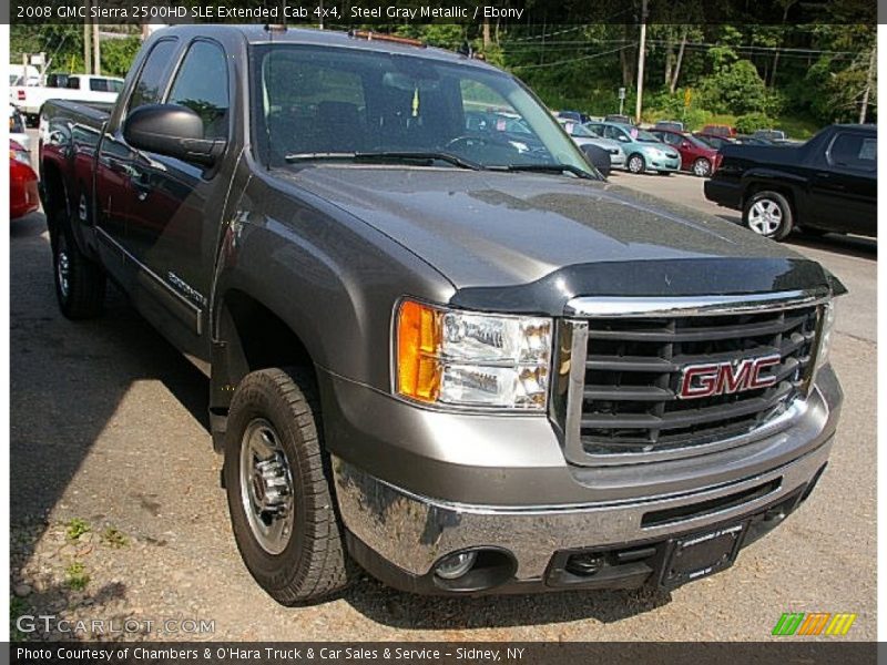 Steel Gray Metallic / Ebony 2008 GMC Sierra 2500HD SLE Extended Cab 4x4