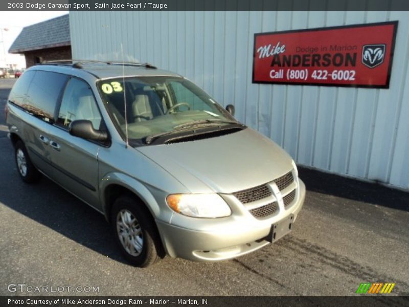 Satin Jade Pearl / Taupe 2003 Dodge Caravan Sport