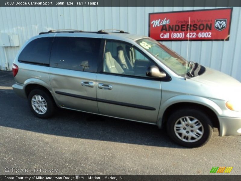 Satin Jade Pearl / Taupe 2003 Dodge Caravan Sport