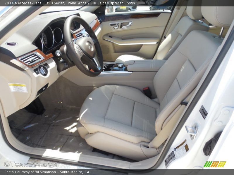 Polar White / Silk Beige/Espresso Brown 2014 Mercedes-Benz E 350 Sedan