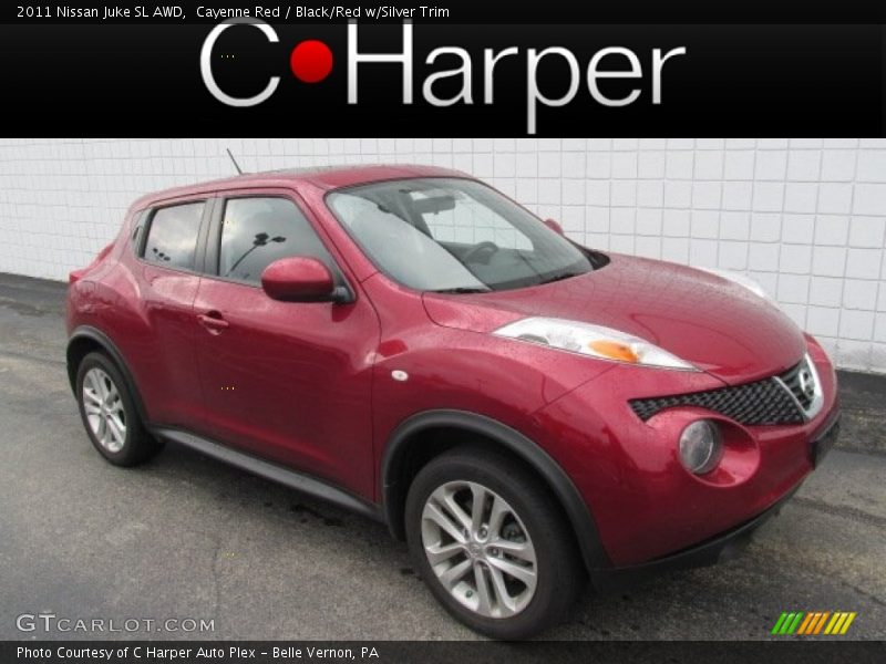 Cayenne Red / Black/Red w/Silver Trim 2011 Nissan Juke SL AWD