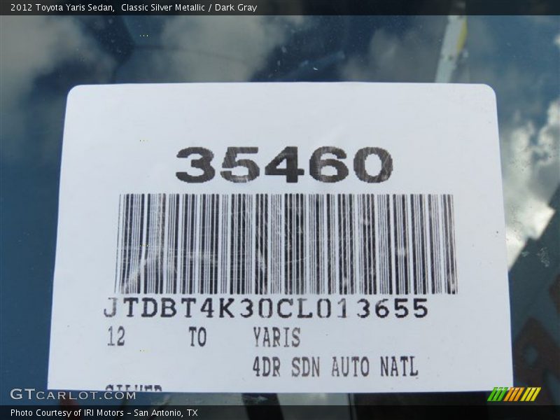 Classic Silver Metallic / Dark Gray 2012 Toyota Yaris Sedan