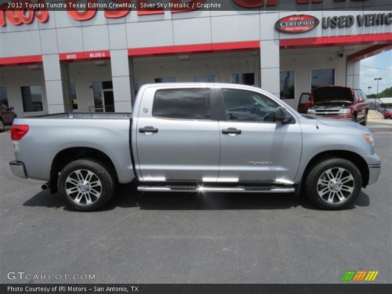 Silver Sky Metallic / Graphite 2012 Toyota Tundra Texas Edition CrewMax