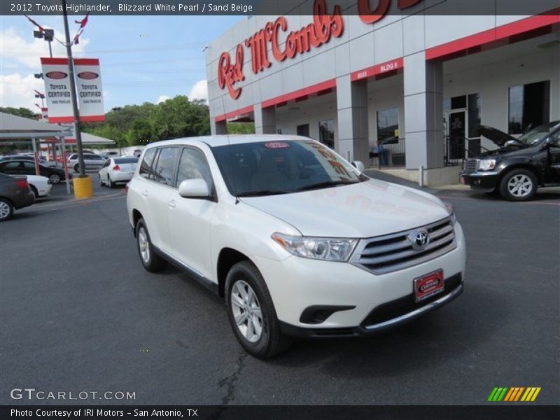 Blizzard White Pearl / Sand Beige 2012 Toyota Highlander
