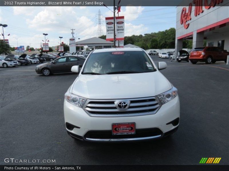 Blizzard White Pearl / Sand Beige 2012 Toyota Highlander