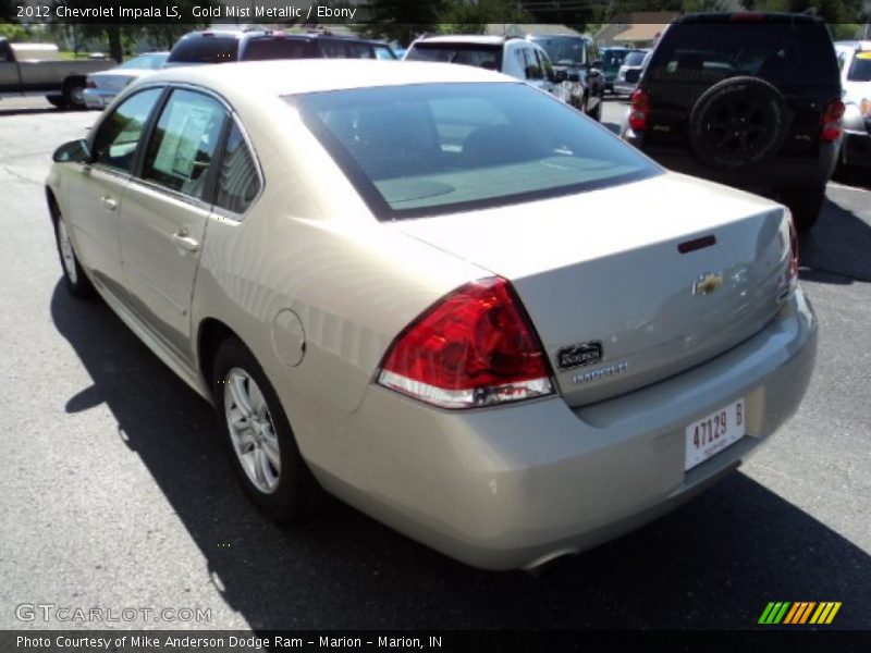 Gold Mist Metallic / Ebony 2012 Chevrolet Impala LS