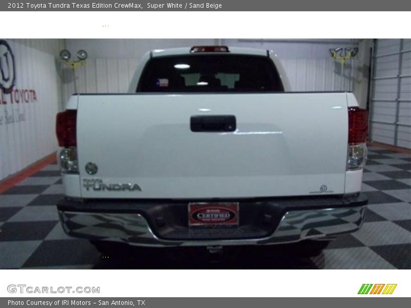 Super White / Sand Beige 2012 Toyota Tundra Texas Edition CrewMax