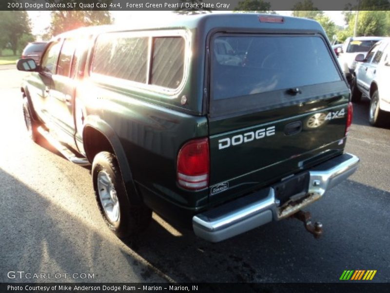 Forest Green Pearl / Dark Slate Gray 2001 Dodge Dakota SLT Quad Cab 4x4