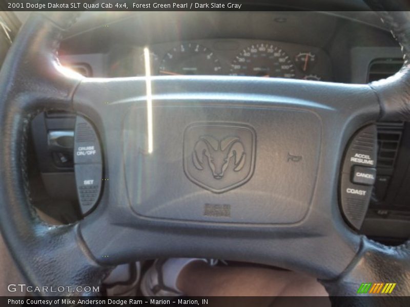 Forest Green Pearl / Dark Slate Gray 2001 Dodge Dakota SLT Quad Cab 4x4