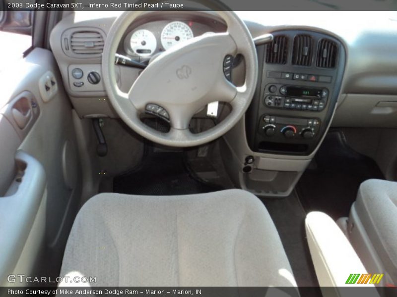 Inferno Red Tinted Pearl / Taupe 2003 Dodge Caravan SXT