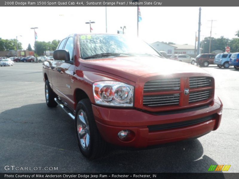 Sunburst Orange Pearl / Medium Slate Gray 2008 Dodge Ram 1500 Sport Quad Cab 4x4