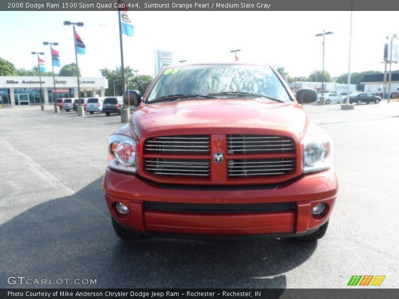 Sunburst Orange Pearl / Medium Slate Gray 2008 Dodge Ram 1500 Sport Quad Cab 4x4