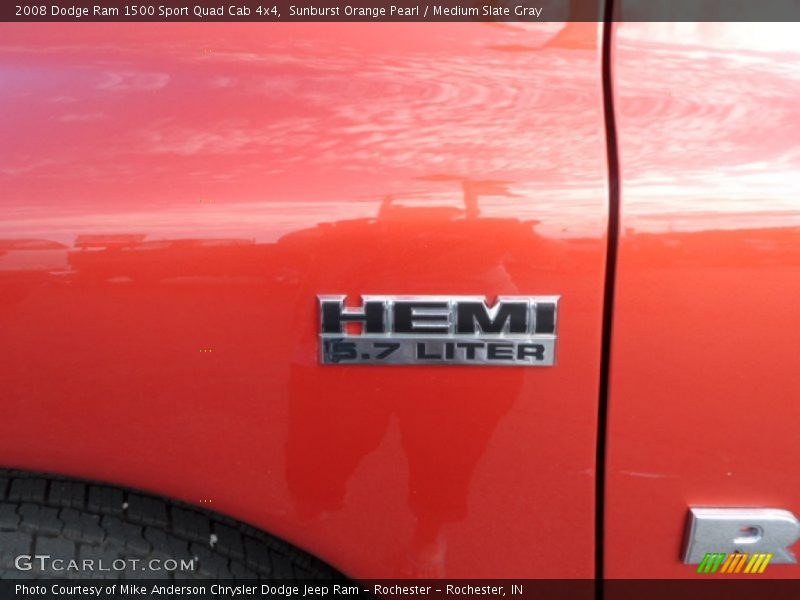 Sunburst Orange Pearl / Medium Slate Gray 2008 Dodge Ram 1500 Sport Quad Cab 4x4