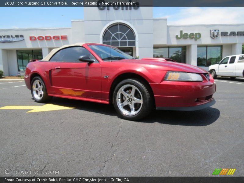 Redfire Metallic / Medium Parchment 2003 Ford Mustang GT Convertible